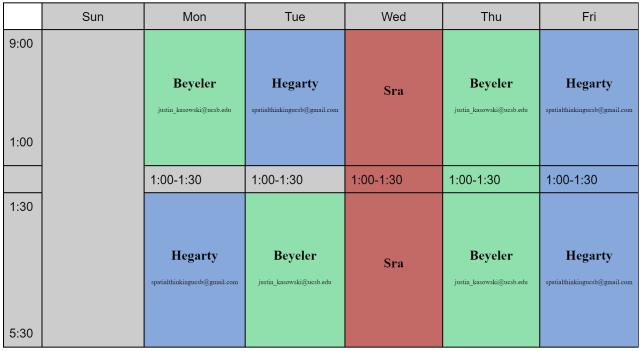 ReCVEB schedule summer session A
